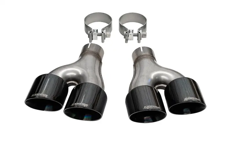 Corsa 11-21 Jeep Grand Cherokee Twin 2.5In Inlet / 4In Outlet Black Pvd Pro-Series Tip Kit 1