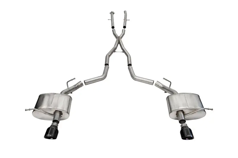 Corsa 11-23 Dodge Durango Xtreme 2.5In Cat-Back Dual Rear Exit W/ Single 4.5In Black Pvd Tips 1