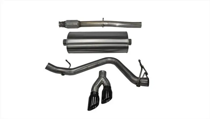 Corsa 14-17 Chevy Silverado 5.3L V8 Cc / Sb 3In Single Side Exit Touring Cat-Back Exhaust Black Tips 1