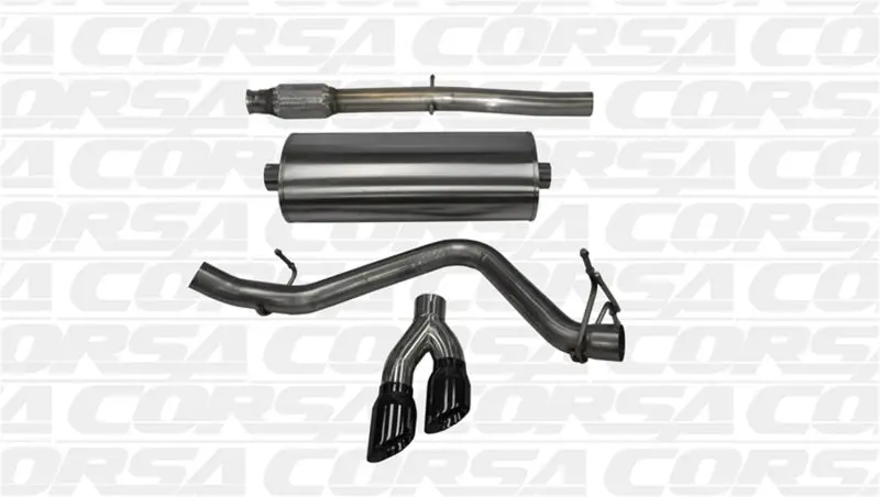 Corsa 14 Gmc Sierra/Chevy Silv 1500 Crew Cab/Short Bed 5.3L V8 Black Sport Single Side Cb Exhaust 1