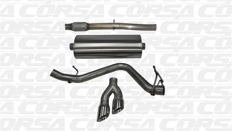 Corsa 14 Gmc Sierra/Chevy Silv 1500 Crew Cab/Std. Bed 5.3L V8 Polished Sport Single Side Cb Exhaust 1