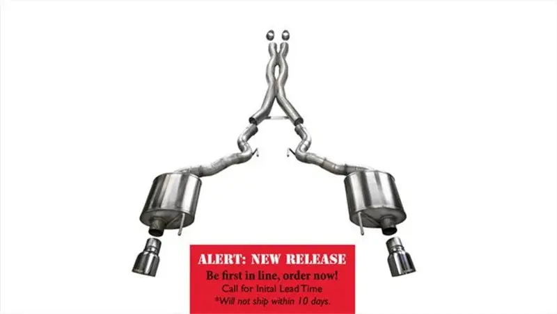 Corsa 15-16 Ford Mustang Gt Convertible 5.0L V8 Polished Xtreme Dual Rear Exit Exhaust 1