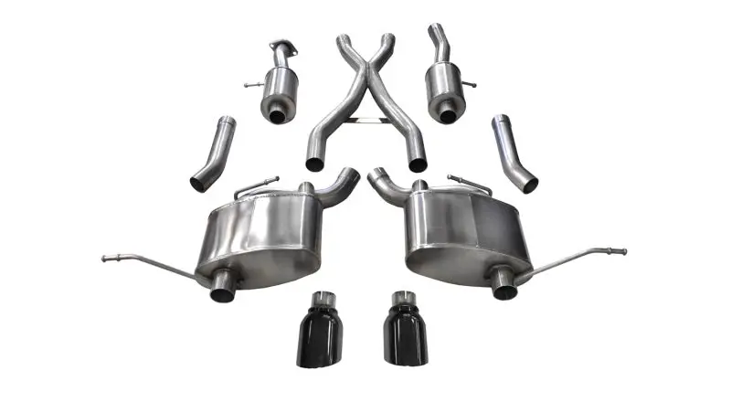 Corsa 15-16 Jeep Grand Cherokee Black 2.5In Dual Rear Exit Cat-Back Exhaust 1