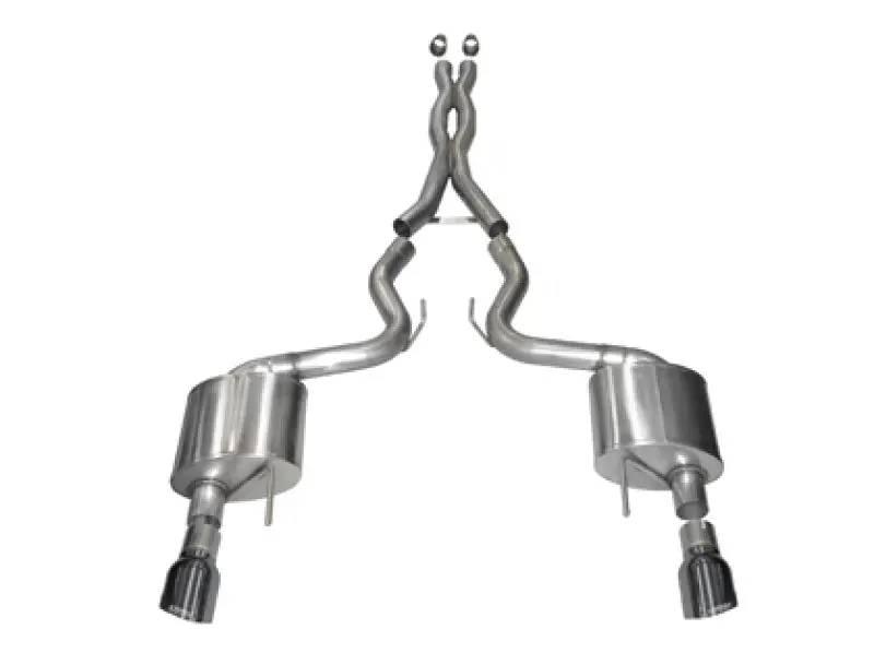 Corsa 15-17 Ford Mustang Gt Coupe 5.0L 3In Sport Cat-Back Exhaust Dual Rear Exit W/ Gun Metal Tips 1