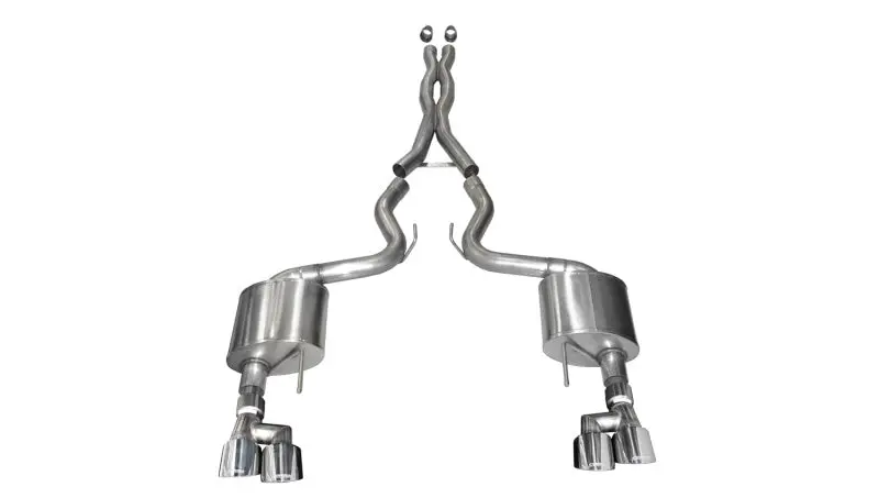 Corsa 18-19 Ford Mustang 5.0L 3In Sport Cat-Back Dual Rear Exit 4In Polished Pro-Series Tips 1
