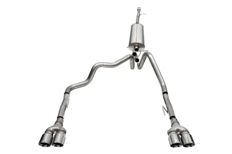 Corsa 19-23 Chevrolet Silverado 1500 Cat-Back Dual Rear Exit With Twin 4In Polished Pro-Series Tips 1