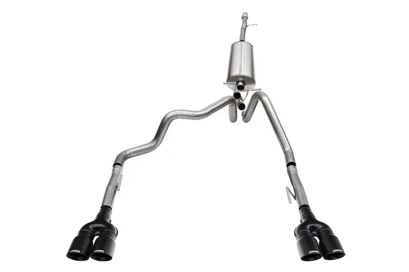 Corsa 19-23Gmc Sierra 1500 Cat-Back Dual Rear Exit With Twin 4In Black Powder Coat Pro-Series Tips 1