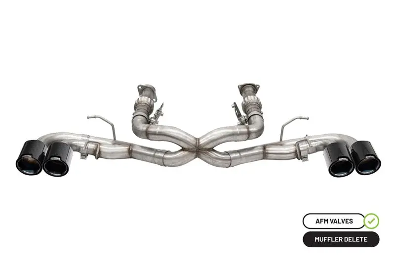 Corsa 20-23 Chevrolet Corvette C8 Rwd 3In Xtreme Cat-Back Exhaust W/4.5In Carbon Fiber Black Pvd Tip 1