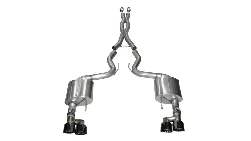 Corsa 2015-2017 Ford Mustang Gt 5.0 3In Cat Back Exhaust Black Quad Tips (Xtreme) 1