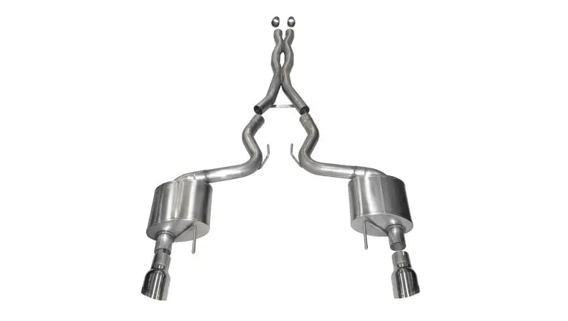Corsa 2015-2017 Ford Mustang Gt 5.0 3In Cat Back Exhaust Polish Dual 4.5In Tip (Xtreme) 1