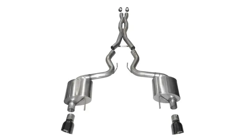 Corsa 2015-2017 Ford Mustang Gt Fastback 5.0 3In Xtreme Cat Back Exhaust W/ Dual Black 4.5In Tips 1