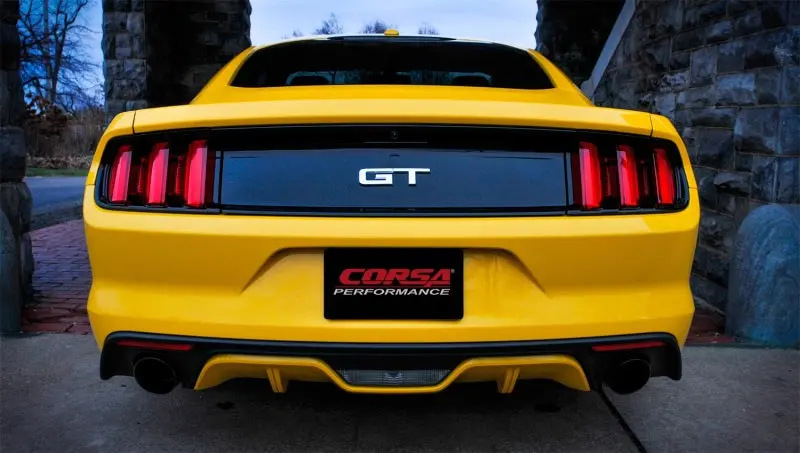 Corsa 2015-2017 Ford Mustang Gt Fastback 5.0 3In Xtreme Cat Back Exhaust W/ Dual Black 4.5In Tips 2