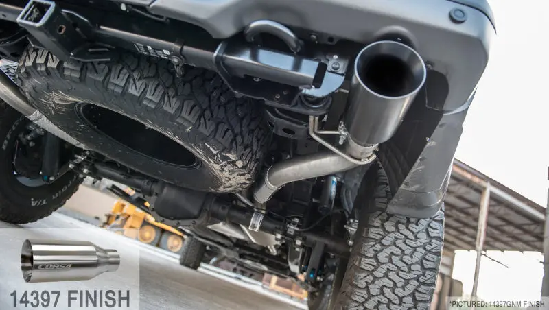Corsa 2017 Ford F-150 Raptor 3.5L Sport Cat-Back Dual Rear Exit W/ 5In Satin Polished Tip 2