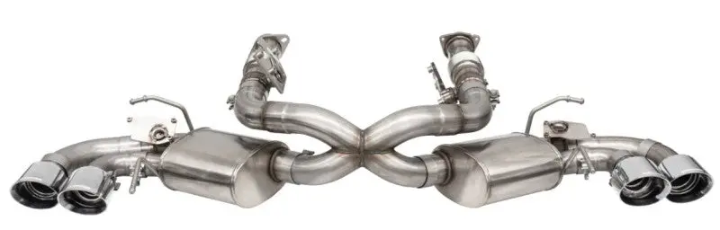 Corsa 2020-25 Corvette C8 3In Valved Cat-Back 4.5In Pol Quad Tips - Fits Factory Perf Exhaust W/ Afm 2