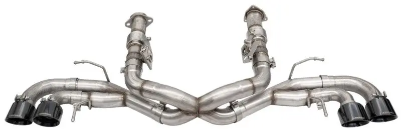 Corsa 2020 Corvette C8 3In Xtreme Cat-Back Exhaust 4.5In Blk Quad Tips - Integrates Stock Afm Valve 1