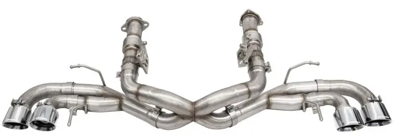 Corsa 2020 Corvette C8 3In Xtreme Cat-Back Exhaust 4.5In Pol Quad Tips - Integrates Stock Afm Valve 1