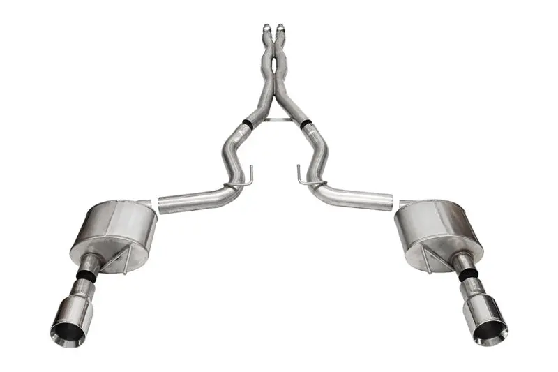 Corsa 24+ Ford Mustang Gt Xtreme Catback Exhaust Sys 3.0In Dual Rear Exit W/4.5In Straightcut Tips 1