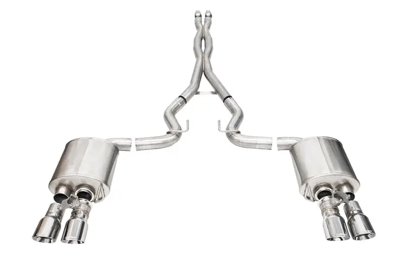 Corsa 24+ Ford Mustang V8 5.0L 3In Cat-Back Exhaust System W/ Twin 4In Polished Pro-Seriestips 1