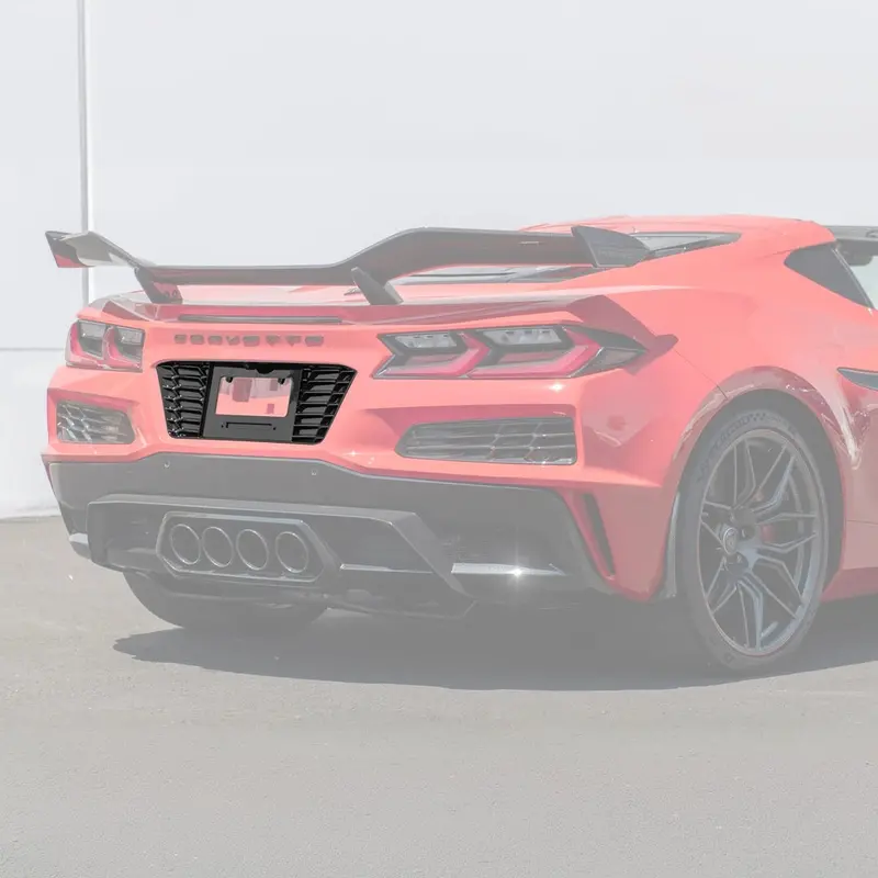 Corvette C8 Z06 License Plate Backing Carbon Flash 1