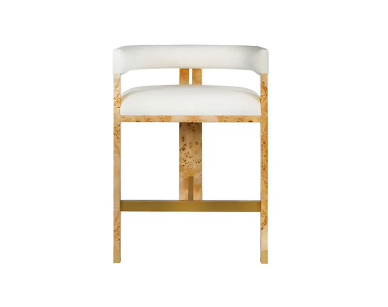 Cruise Tri-Leg Counter Stool - Burlwood & Brass 1