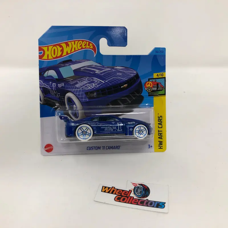 Custom '11 Camaro #36 * Blue * 2023 Hot Wheels Case A Release Short Card 1