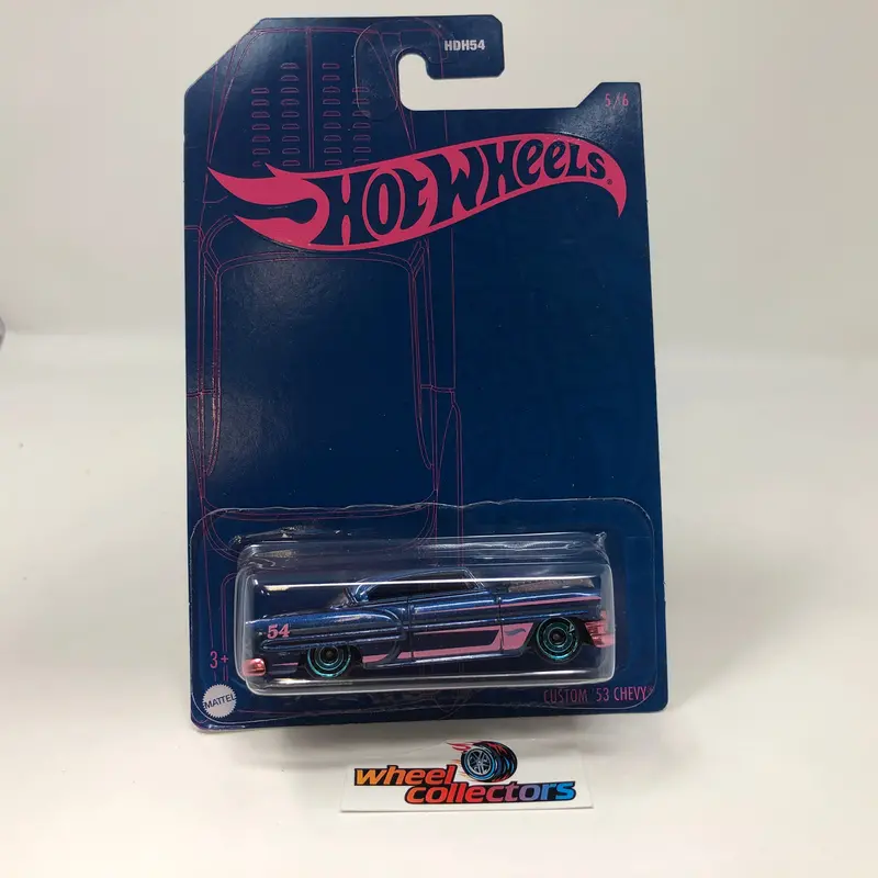 Custom '53 Chevy * 2022 Hot Wheels Satin Blue & Pink Set 54Th Anniversary 1
