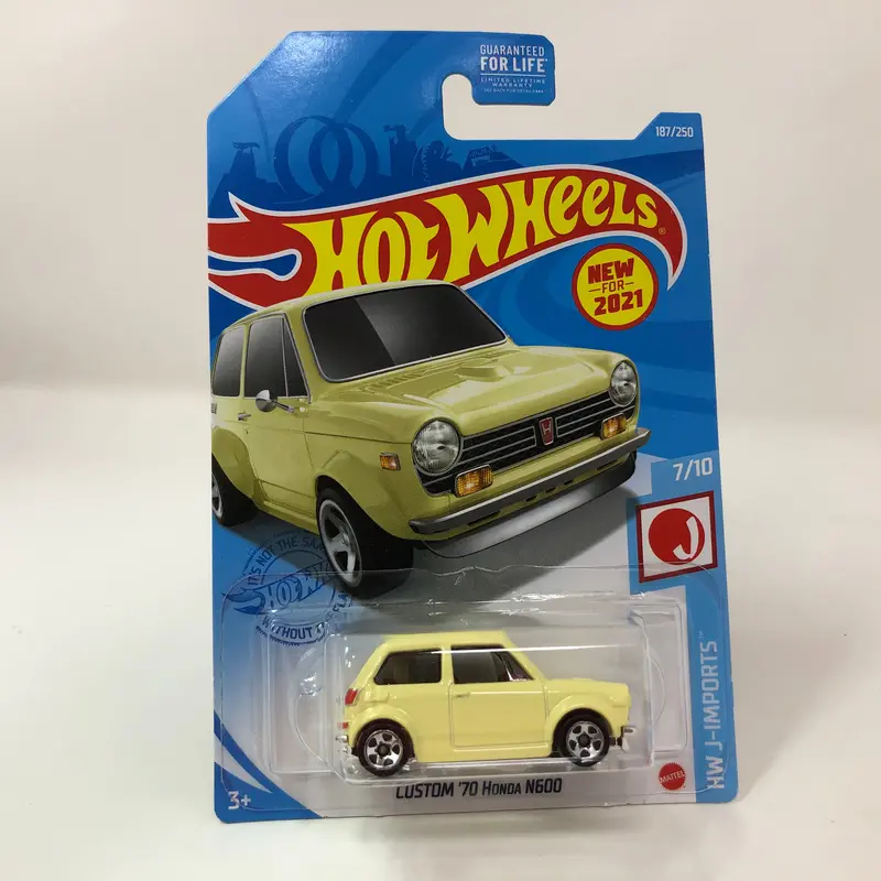 Custom '70 Honda N600 #187 * Yellow * 2021 Hot Wheels 1
