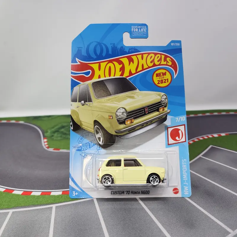 Custom '70 Honda N600 #187 * Yellow * 2021 Hot Wheels 1