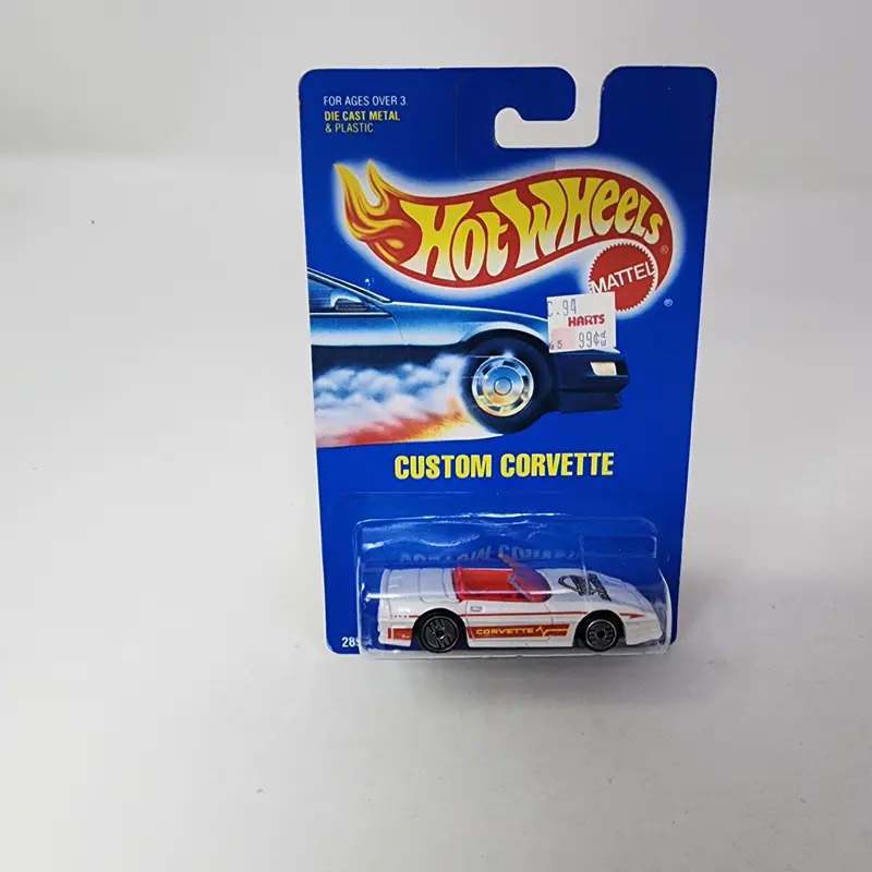 Custom Corvette #200 * White * Hot Wheels Blue Card 1