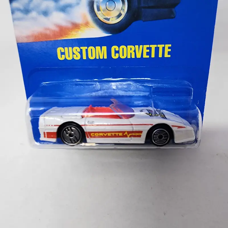 Custom Corvette #200 * White * Hot Wheels Blue Card 2