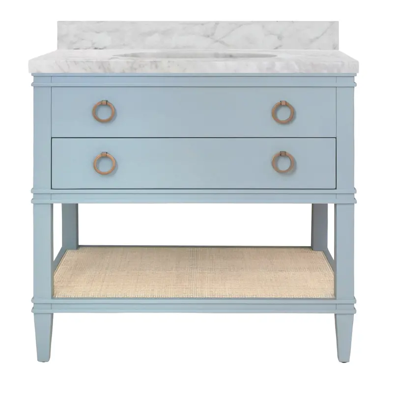 Cutler 36.5" Single Sink Bathroom Vanity - Matte Light Blue 1