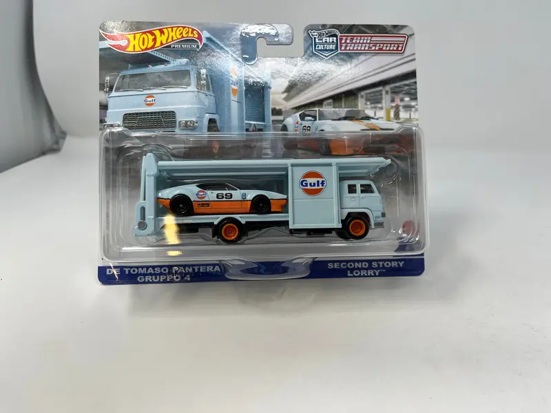 De Tomaso Pantera Gruppo 4 & Second Story Lorry * Hot Wheels Team Transport Car Culture 1