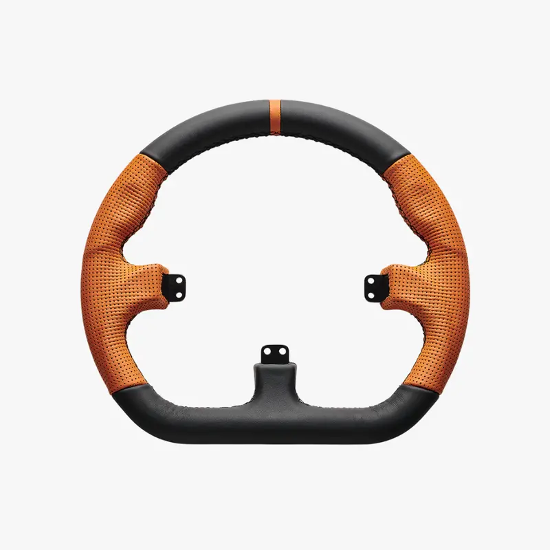 D型 オレンジ レザー ステアリング Closed D Orange Leather Rim 1