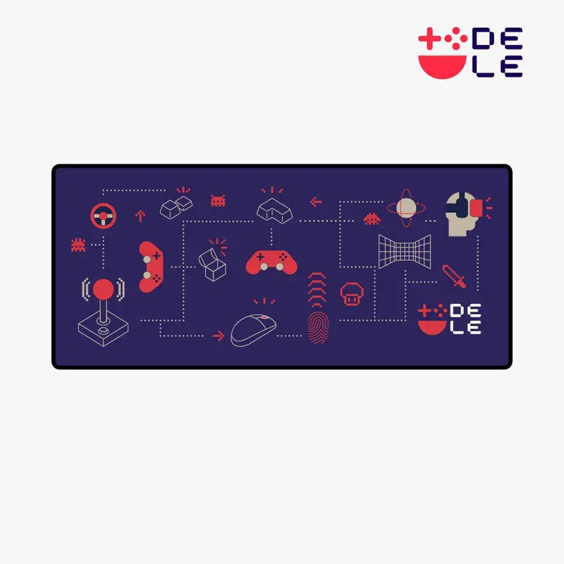Dele ゲーミングマウスパッド ゲームデザイン 大型 キーボードパッド 滑り止め おしゃれ Dl-Blue 1