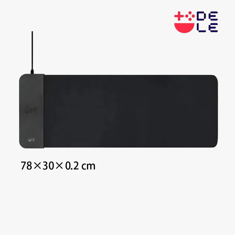 Dele ゲーミングマウスパッド マウスパッド 大型 キーボードパッド 滑り止め おしゃれ 布製 スマホをマウスパッド置くだけ充電 Ios/Android 対×D30×H0.2M応機種 (W80m) 2