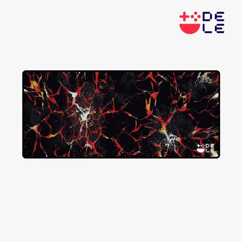 Dele ゲーミングマウスパッド ライトニングデザイン 大型 キーボードパッド 滑り止め おしゃれ Lt-Red 1