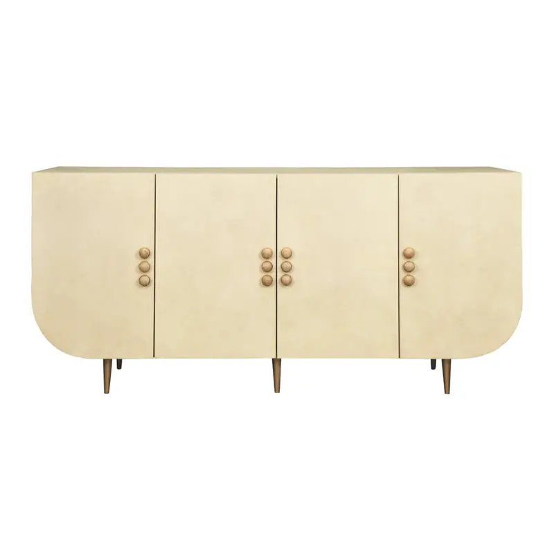 Deluca Faux Parchment Four Door Buffet 1