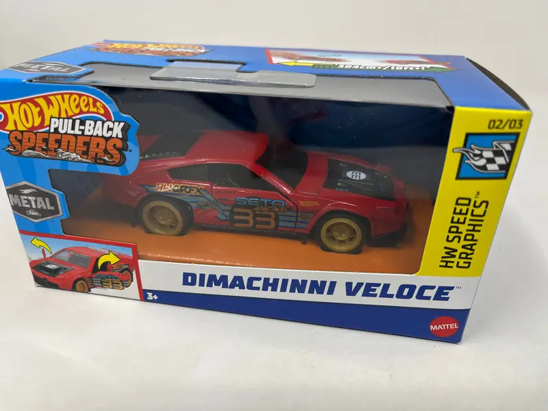 Dimachinni Veloce * Red * 2024 Hot Wheels Pull-Back Speeders 1:43 Scale Case F 2