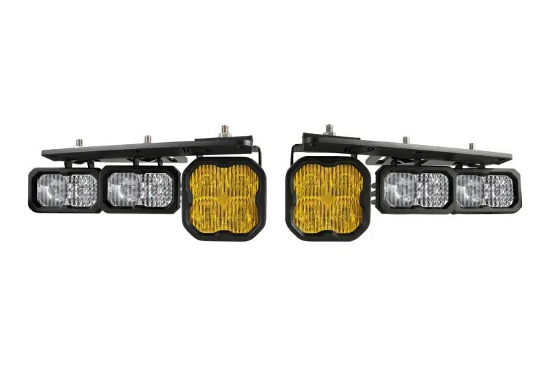 Diode Dynamics 2021 Ford Bronco Stage Series Fog Pocket Kit - Yellow Pro 1