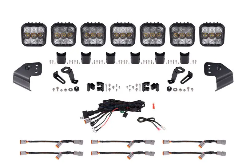 Diode Dynamics Bronco Ss5 Sport Crosslink Windshield - White Combo Lightbar Kit 1