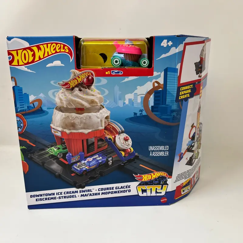 Downtown Ice Cream Swirl * Hot Wheels City Track Pack 1