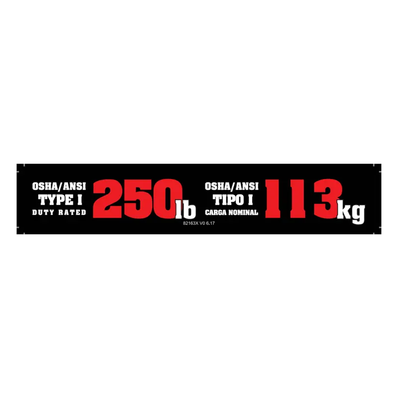 Duty Rating Label Kit (English/Spanish) For Type 1 Ladders 1
