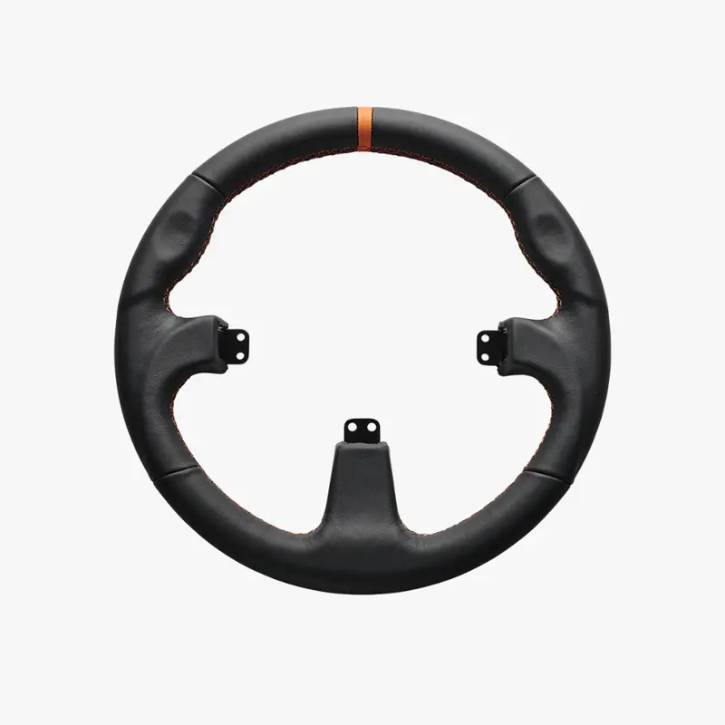 丸型 ブラック レザー ステアリング Round Black Leather Rim 1