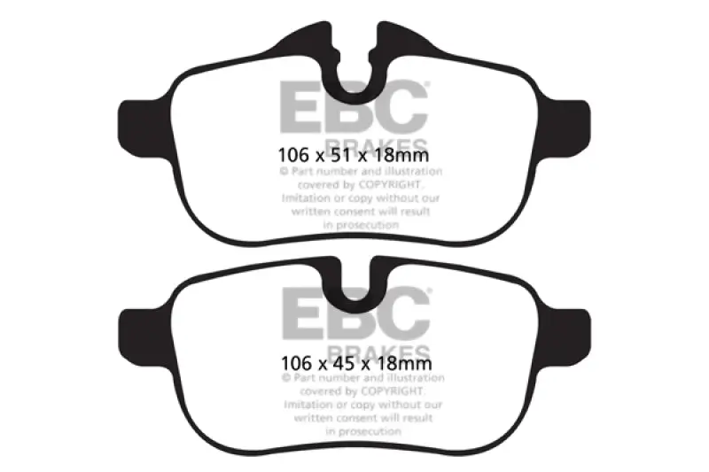 Ebc 09+ Bmw Z4 3.0 (E89) Yellowstuff Rear Brake Pads 1