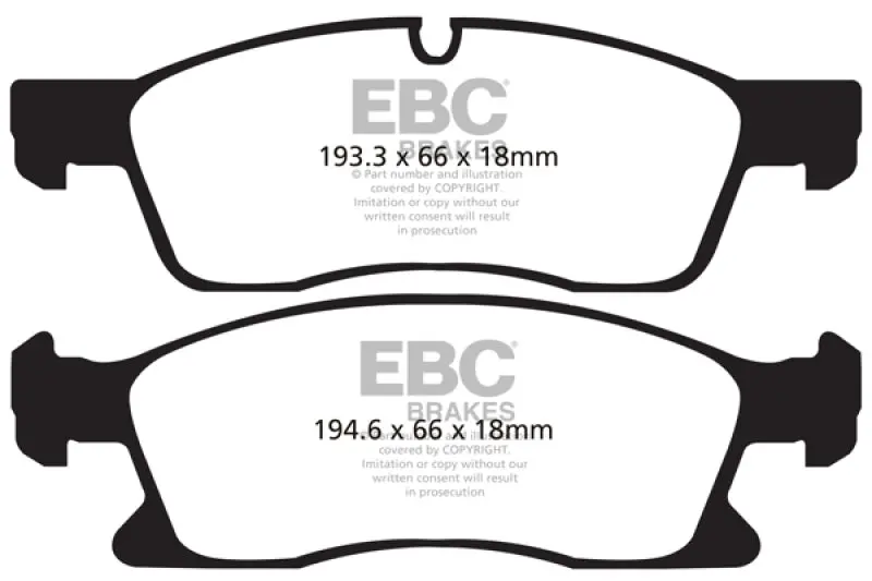 Ebc 11+ Dodge Durango 3.6 Extra Duty Front Brake Pads 1