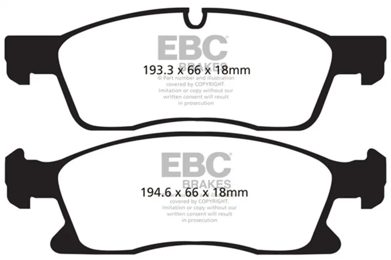 Ebc 11+ Dodge Durango 3.6 Extra Duty Front Brake Pads 2