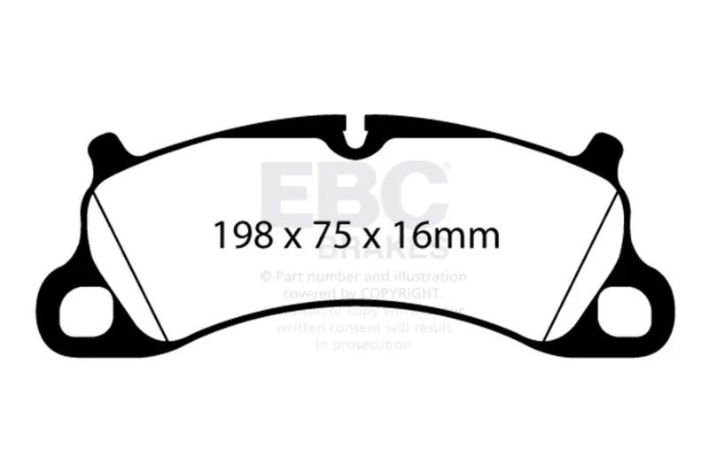 Ebc 12-15 Porsche 911 (991) (Cast Iron Rotor Only) 3.8 Carrera S Redstuff Front Brake Pads 2