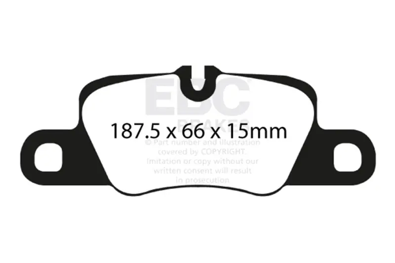 Ebc 12-15 Porsche 911 (991) (Cast Iron Rotor Only) 3.8 Carrera S Redstuff Rear Brake Pads 2