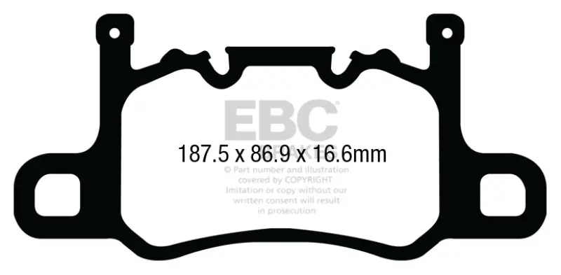 Ebc 13-15 Porsche 911 (991) (Cast Iron Rotor Only) 3.8 Gt3 Yellowstuff Rear Brake Pads 2