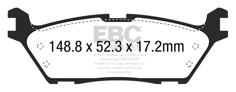 Ebc 15+ Ford F150 2.7 Twin Turbo (2Wd) Electric Pb Extra Duty Rear Brake Pads 1